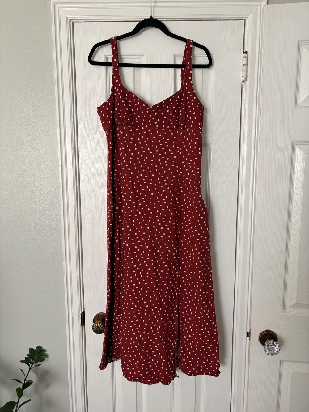 Zara Red Polka Dot Midi Dress